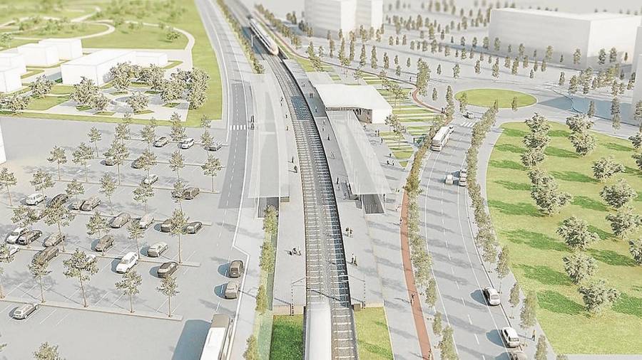 Imagen virtual que simula la apariencia que tendrá la futura estación Reus Sud- Bellissens. FOTO: CEDIDA