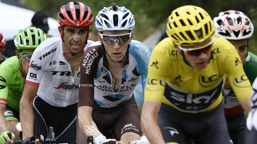 Contador (i), Bardet (c) y Froome (d) disputarán la Vuelta. Foto: EFE