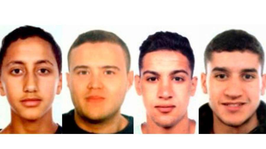 Los 4 sospechosos que busca la polic&iacute;a en relaci&oacute;n a los atentados terroristas de Barcelona