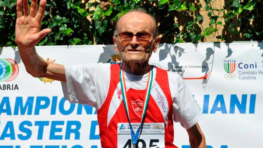 Giuseppe Ottaviani, el atleta veterano más longevo de la historia. Foto: DT