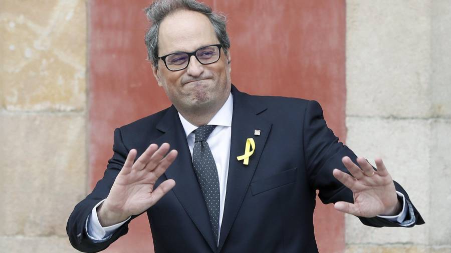 Quim Torra sale del Parlament tras ser investido President de la Generalitat. EFE