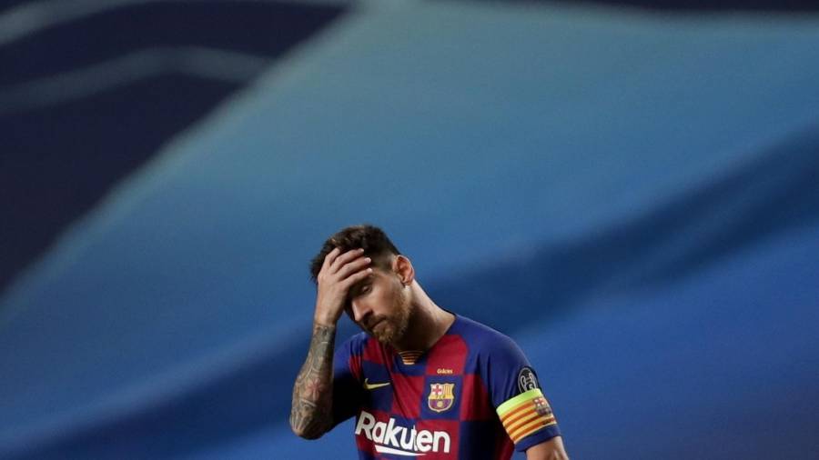Messi, tras la eliminación ante el Bayern de Munich. FOTO: EFE