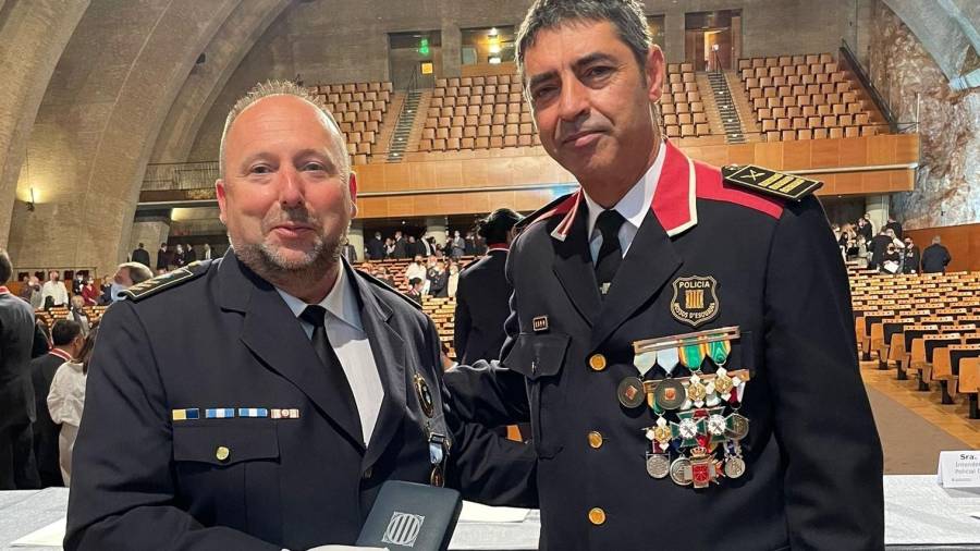 L'inspector Miquel Àngel Marchal i el Major Josep Lluís Trapero, al Palau de Congressos de Tarragona. FOTO: cedida
