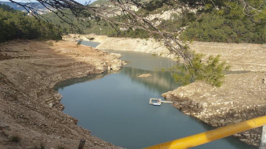 Imatge de l'estat del pantà d'Ulldecona, aquesta setmana. Foto: Cedida