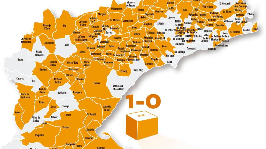 Mapa de los municipios que tienen previsto celebrar el referéndum