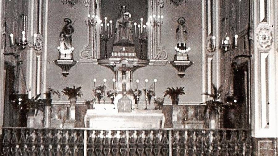 1970. Església de la Mare de Déu de la Mercè en el que fou la Casa de Beneficència. Foto: Tarragona Antiga, facilitada per Rafel Vidal.