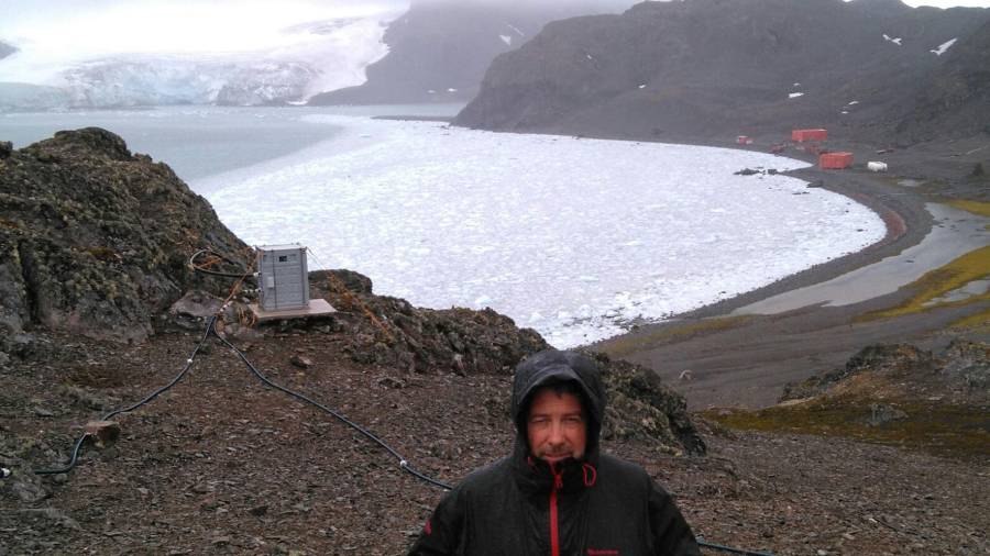 L'investigador Miquel Tortosa a l'Antàrtida. Foto: Observatori de l'Ebre