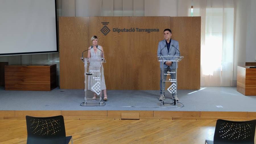 La presidenta de la Diputació, Noemí Llauradó, y el diputado de Cultura, Joan Josep Garcia, este martes. FOTO: ACN
