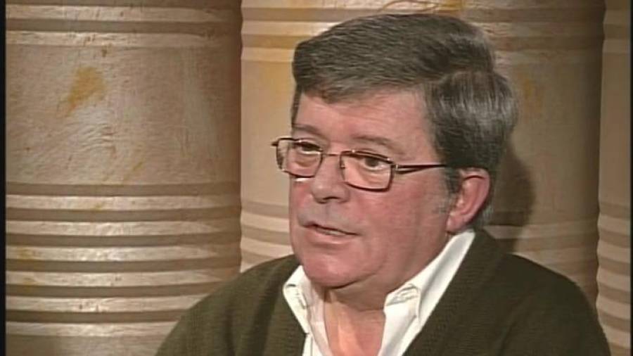 Josep Huguet, entrevistado en un programa de la televisón local.