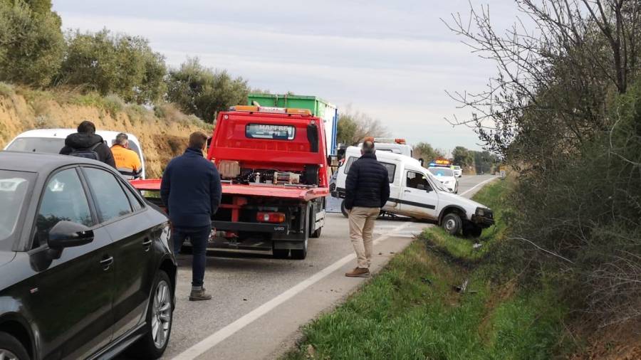 El accidente de Reus se ha producido a la altura del kilómetro 2. FOTO: Alba Mariné