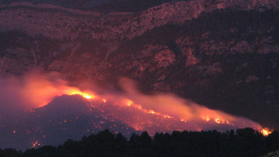 Imatge de l'incendi d'Horta de Sant Joan. FOTO: ACN