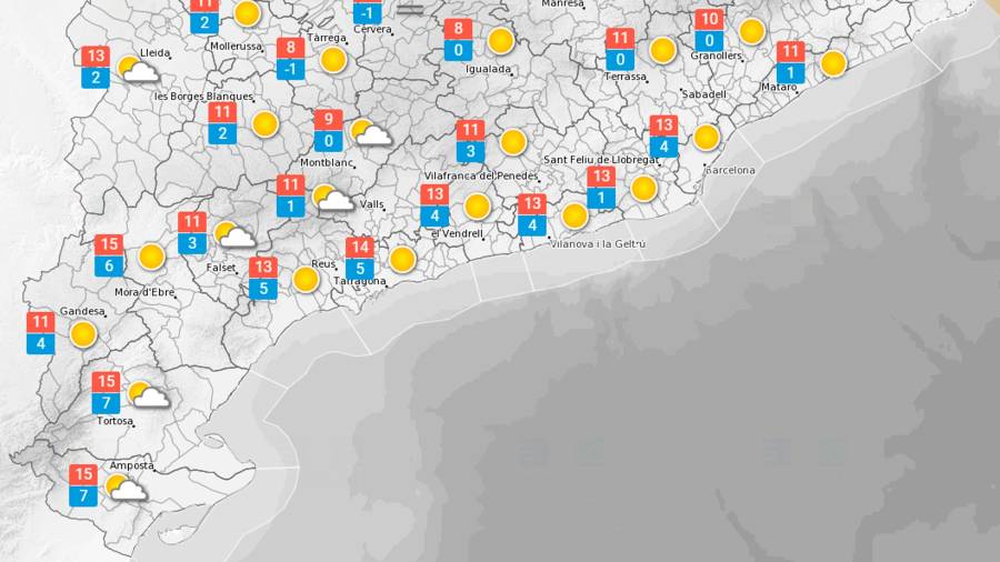 La previsió meteorològica d'aquest divendres, 3 de desembre. Foto: Meteocat