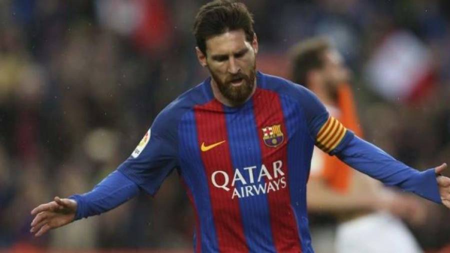 Leo Messi, en un partido con el Barcelona.