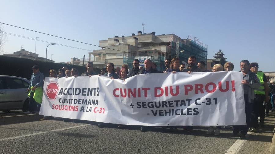 Una protesta vecinal en Cunit por la C-31.