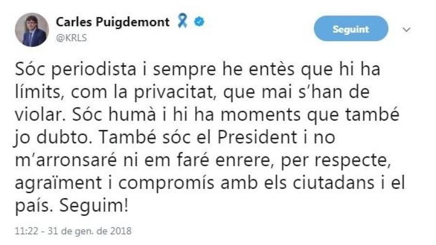 Tuir del president Puigdemont. EFE