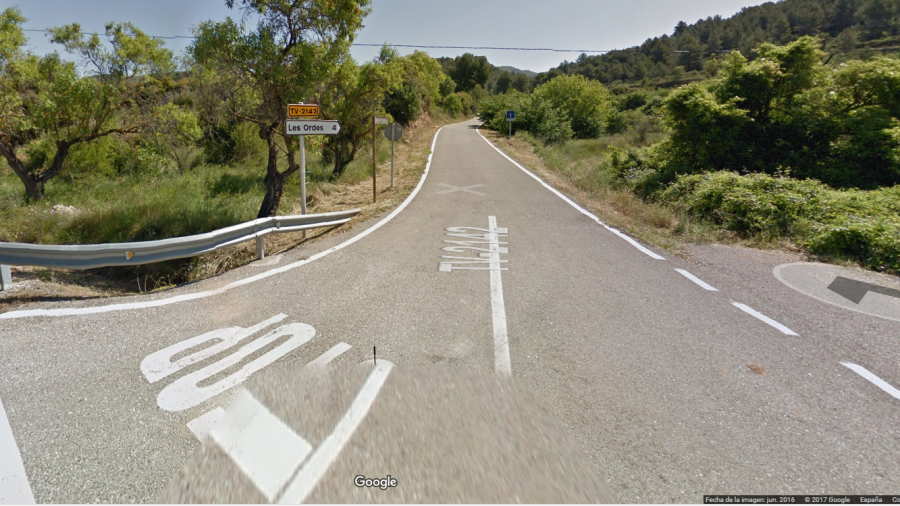 Els fets han tingut lloc a prop del punt quilomètric 1 de la carretera local TV-2142. Foto: Google Maps