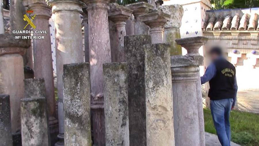 Algunas columnas se vendieron para decorar un jardín de un hotel de Andalucía.