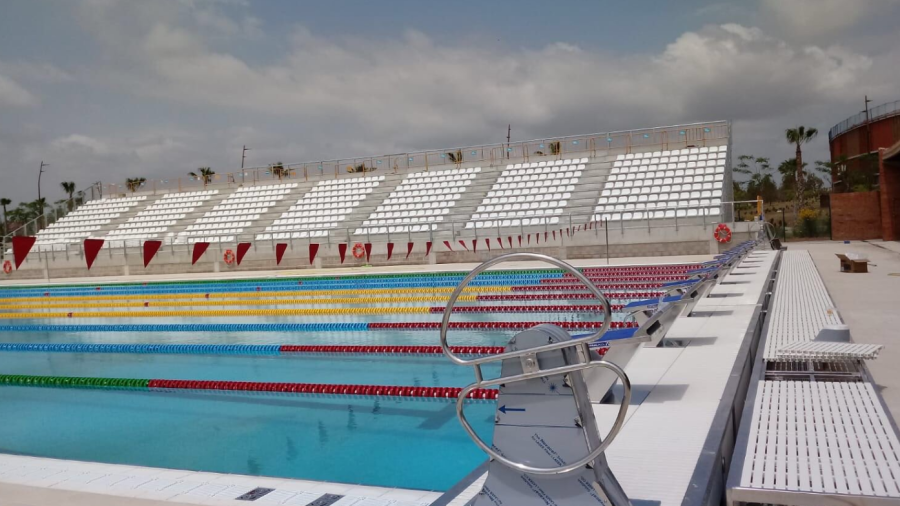 La piscina olímpica ya está prácticamente acabada.
