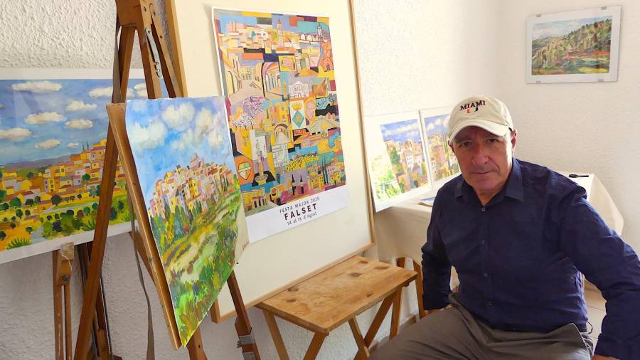 El pintor Juan Luis Quintana en su estudio de Marçà, donde ha pasado la cuarentena. FOTO: cedida