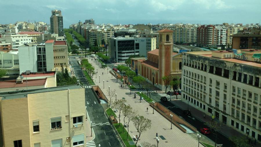 Vista aérea de la Rambla Lluís Companys. Foto: DT