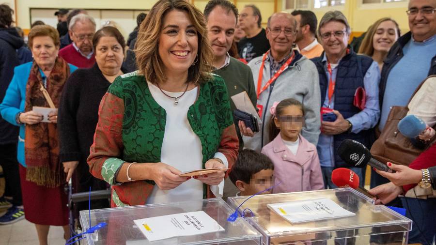 Susana Díaz votando esta mañana