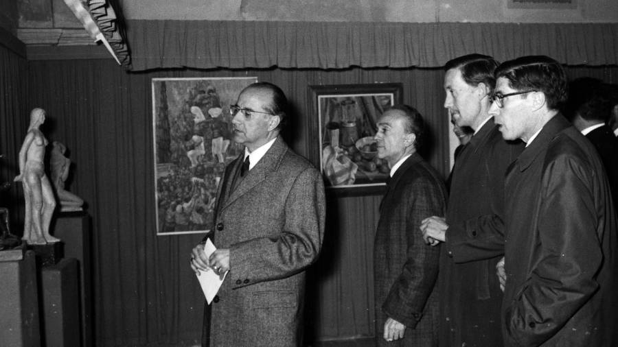 D’esquerra a dreta: R. Galimany, J. M. Tost, I. Ferré i J. Martinell (any 1968). FOTO: arxiu municipal/ galimany