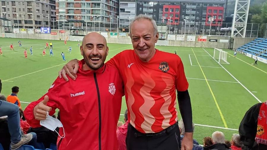 Marc Marruecos y Ricardo Pachecho juntos en el Estadi Nacional durante el encuentro disputado entre el Andorra y el Nàstic. foto: i delaurens