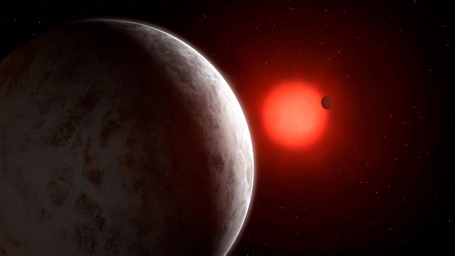 Representación artística de la estrella Gliese 887, cuyo sistema planetario compacto es el más cercano al Sistema Solar. FOTO: EFE