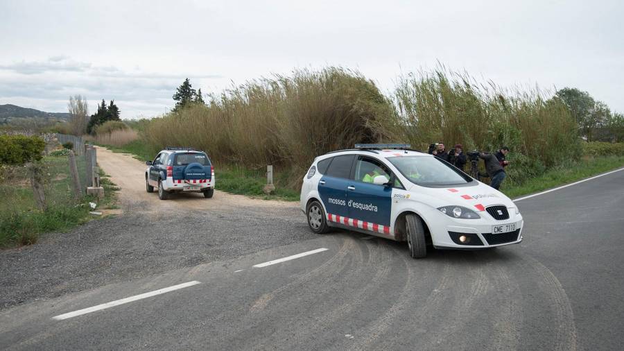 Dos patrullas de Mossos han acudido a la llamada de alerta de un particular. FOTO: Joan Revillas