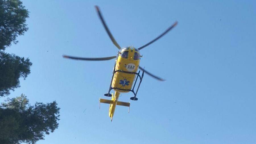 Los dos niños han sido trasladados en helicóptero medicalizado a Barcelona y Lleida respectivamente. FOTO: DT