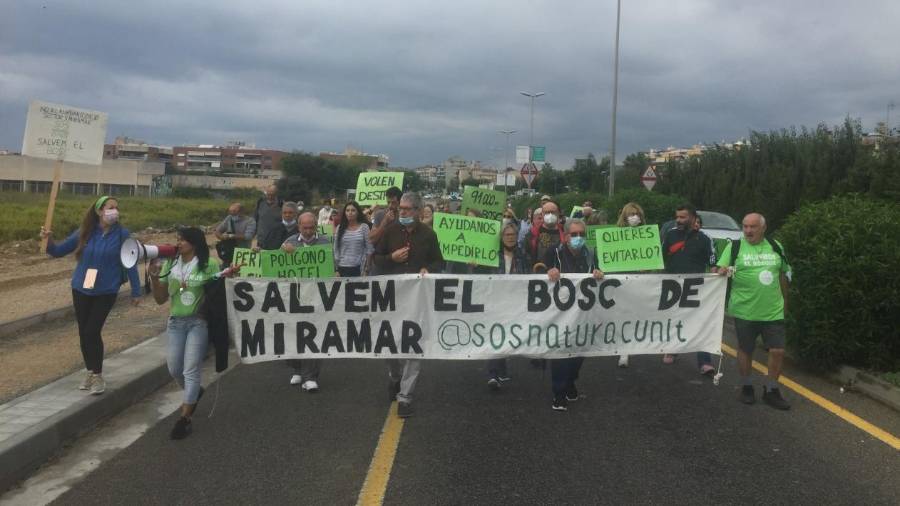 Protesta por el proyecto de urbanización en un bosque de Cunit.