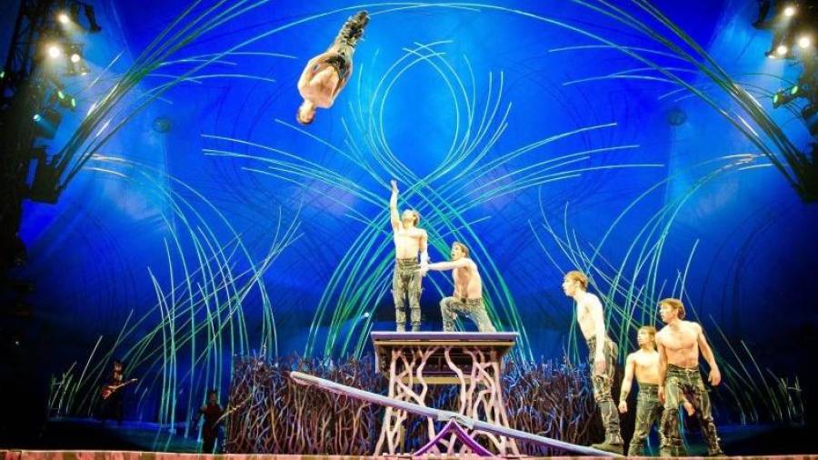 Imagen de archivo de un número de acobracias del espectáculo 'Amaluna'. Foto: Cirque du Soleil