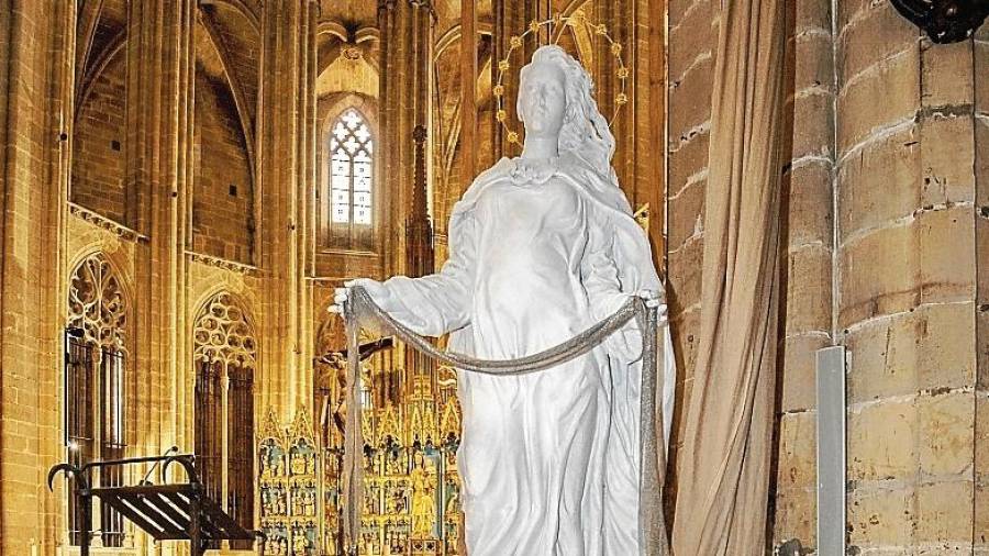 L’escultura, encarregada per l’Arxiconfraria, a la Catedral. FOTO: J. Revillas