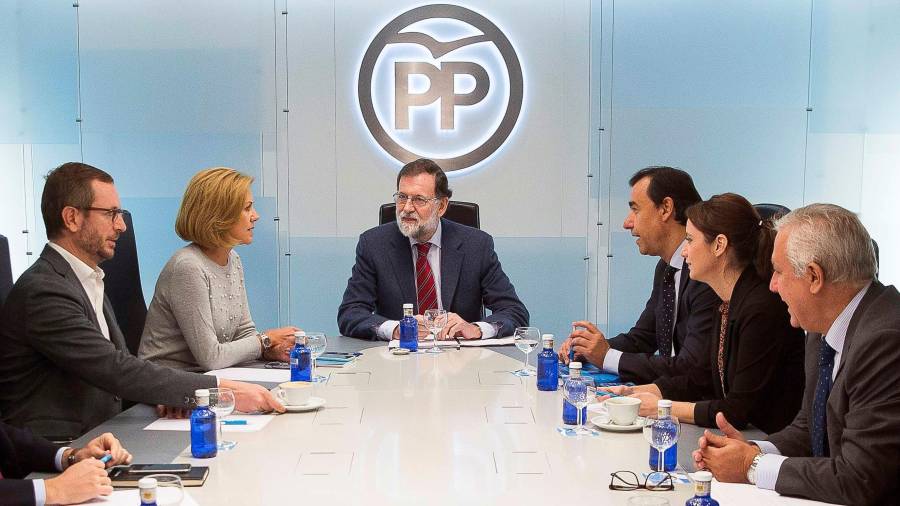 Reunión del comité Ejecutivo del PP presidido por Rajoy. EFE