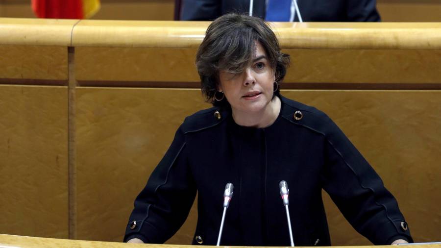 Comparecencia de Soraya Sáenz de Santamaría en el Senado. FOTO: EFE