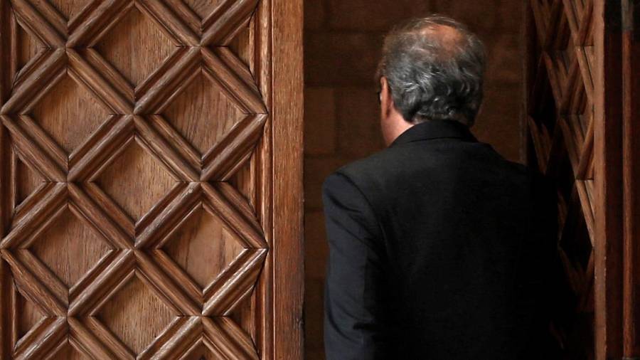 Quim Torra dio ayer por finiquitado su mandato al frente del Govern. FOTO: quique garcía/efe