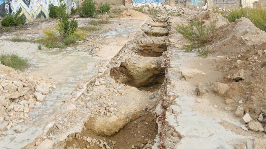 Las excavaciones arqueológicas que se llevaron a cabo en los terrenos del Club Tenis Vilafortuny. FOTO: alba mariné