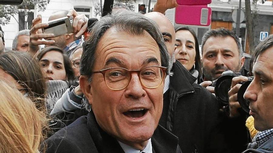L’expresident de la Generalitat Artur Mas, ahir en sortir de declarar davant del jutge Llarena al Tribunal Suprem. FOTO: ballesteros/efe