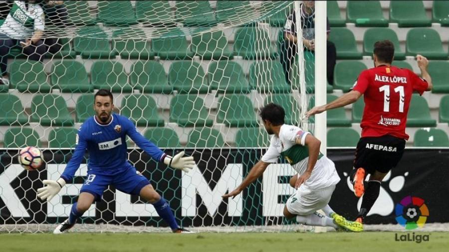 El gol de Álex López, del Nàstic. FOTO: La Liga