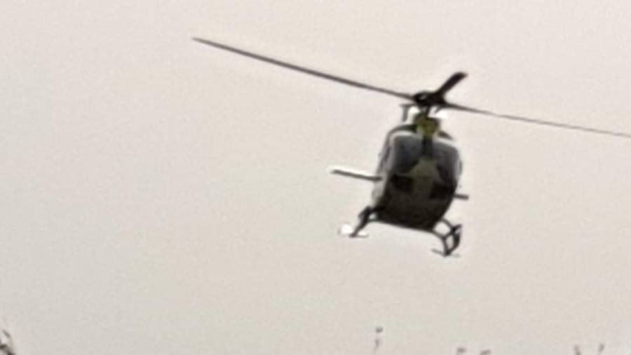 El helicóptero ha trasladado al herido a Vall d'Hebron.