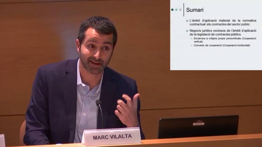 Marc Vilalta, profesor experto en administración pública, durante una conferencia. FOTO: DT