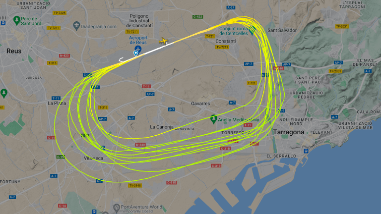 El recorregut d’un dels vols del gener. Foto: Flightradar