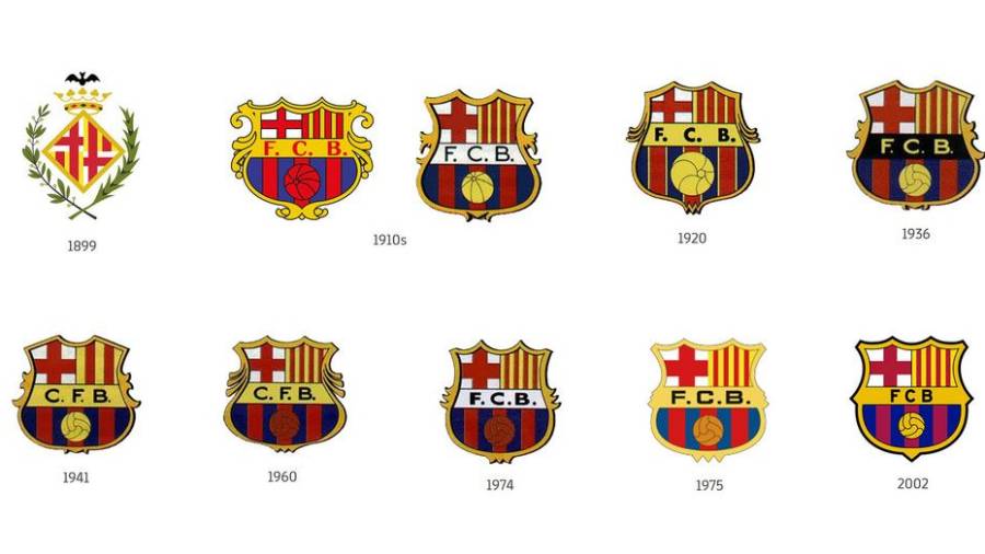 Els escuts del FC Barcelona.