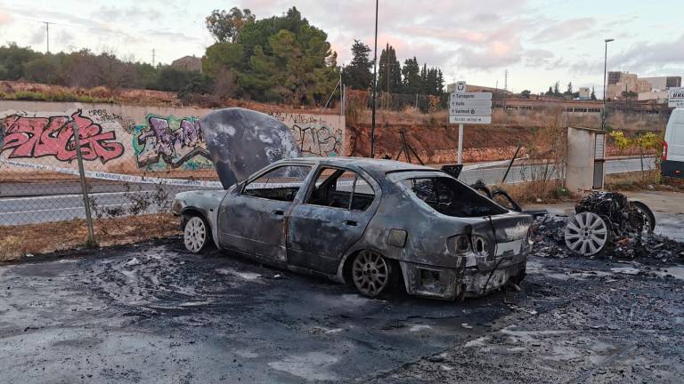 Els vehicles cremats. Foto: Àngel Juanpere