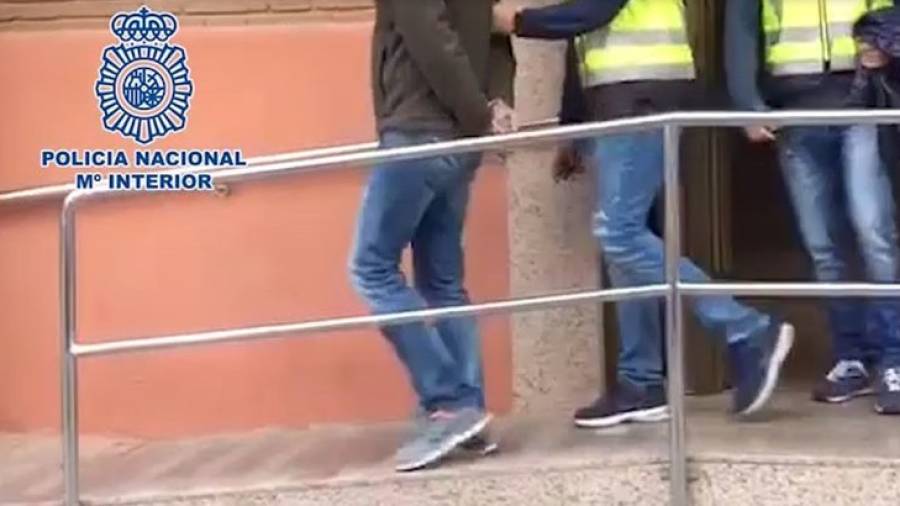Captura de pantalla del vídeo de la Policía Nacional en el que se muestra parte de la operación policial.