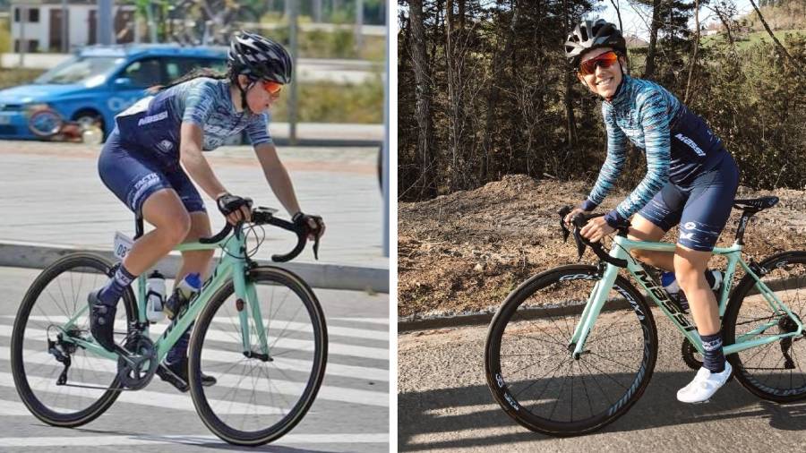 A la izquierda, imagen de Mireia Benito, del Llorenç del Penedès, y a la derecha, Cristina Aznar, ciclista de Vila-seca. FOTOS: Cedidas